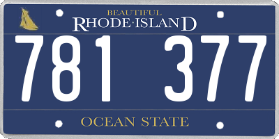 RI license plate 781377