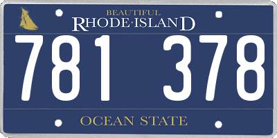 RI license plate 781378
