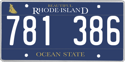 RI license plate 781386