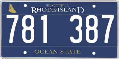 RI license plate 781387