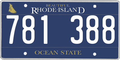 RI license plate 781388