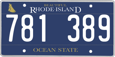 RI license plate 781389