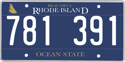 RI license plate 781391