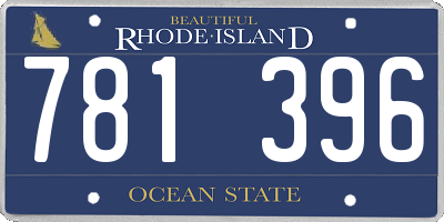 RI license plate 781396