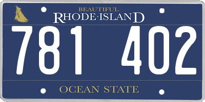 RI license plate 781402