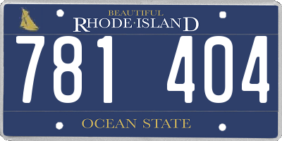 RI license plate 781404