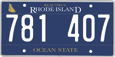 RI license plate 781407