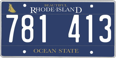 RI license plate 781413