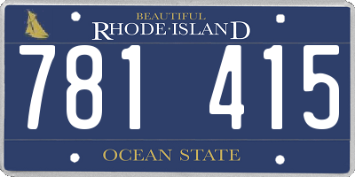 RI license plate 781415