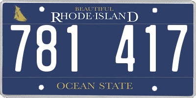 RI license plate 781417