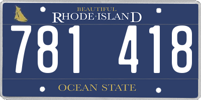 RI license plate 781418