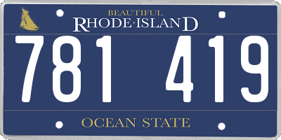 RI license plate 781419