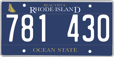 RI license plate 781430