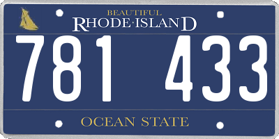 RI license plate 781433