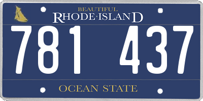 RI license plate 781437