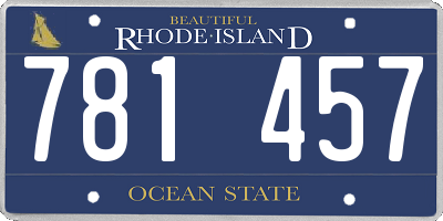 RI license plate 781457