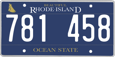 RI license plate 781458