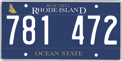 RI license plate 781472