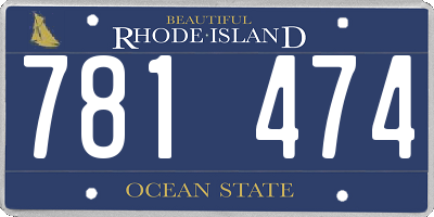 RI license plate 781474