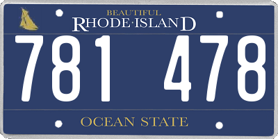 RI license plate 781478