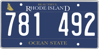 RI license plate 781492