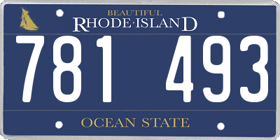 RI license plate 781493