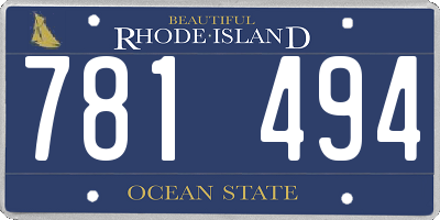 RI license plate 781494