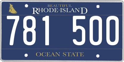 RI license plate 781500