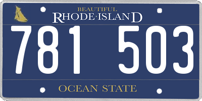 RI license plate 781503