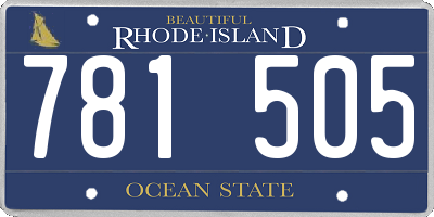RI license plate 781505