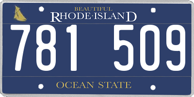 RI license plate 781509
