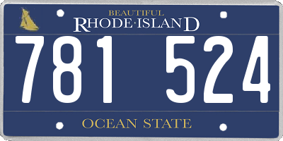 RI license plate 781524
