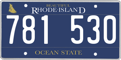 RI license plate 781530