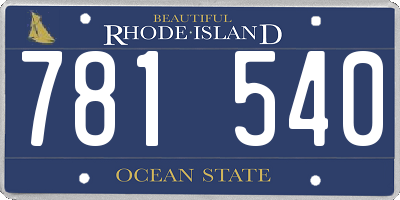 RI license plate 781540