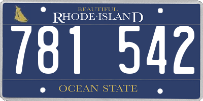 RI license plate 781542