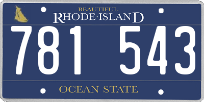 RI license plate 781543