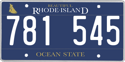 RI license plate 781545