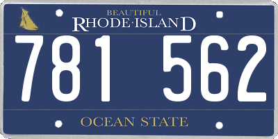 RI license plate 781562