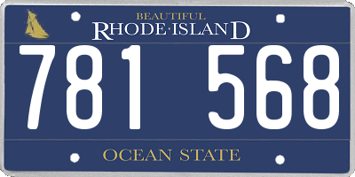 RI license plate 781568