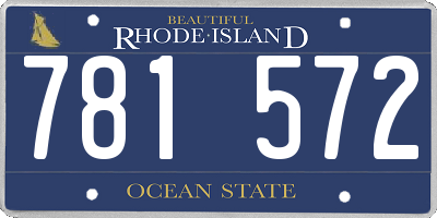 RI license plate 781572