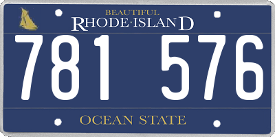 RI license plate 781576