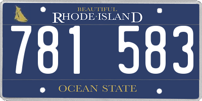 RI license plate 781583