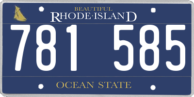 RI license plate 781585