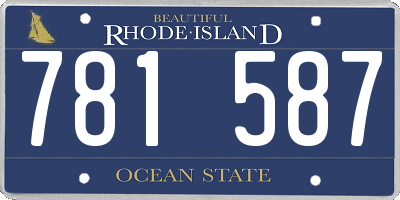 RI license plate 781587