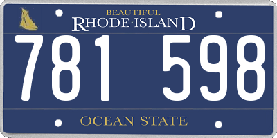 RI license plate 781598