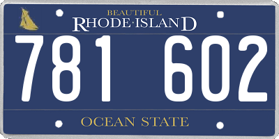 RI license plate 781602