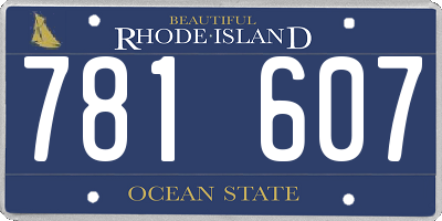 RI license plate 781607