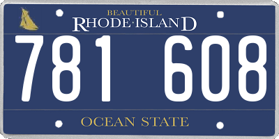 RI license plate 781608