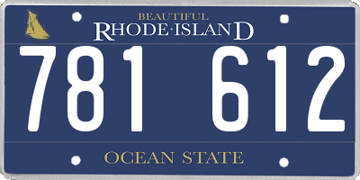 RI license plate 781612