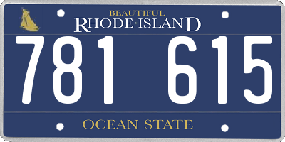 RI license plate 781615